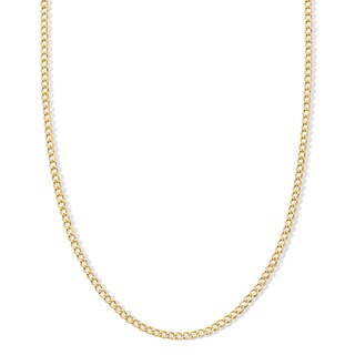 Child's 050 Gauge Curb Chain Necklace in 14K Hollow Gold - 15"
