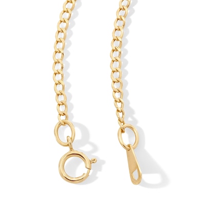 Child's 050 Gauge Curb Chain Necklace in 14K Hollow Gold - 15"