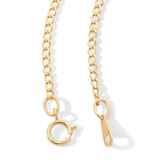Child's 050 Gauge Curb Chain Necklace in 14K Hollow Gold - 15"