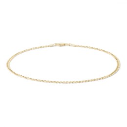10K Hollow Gold Curb Chain Anklet