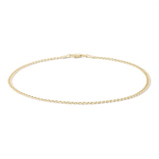10K Hollow Gold Curb Chain Anklet