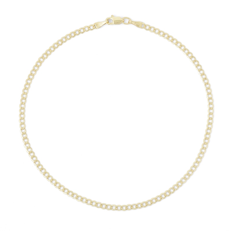 Main Image 2 of 10K Hollow Gold Curb Chain Anklet
