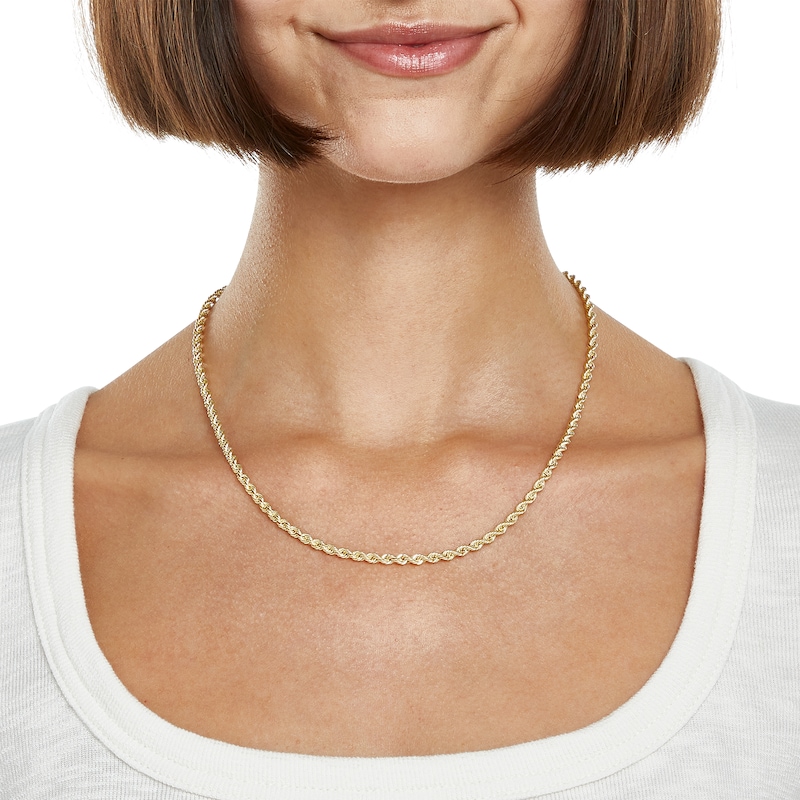 Main Image 2 of 10K Hollow Gold Rope Chain - 18"