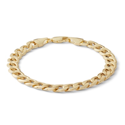 10K Hollow Gold Curb Chain Bracelet - 7.5"
