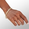 Thumbnail Image 2 of 10K Hollow Gold Curb Chain Bracelet Made in Italy - 7.5"