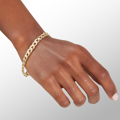 10K Hollow Gold Curb Chain Bracelet - 7.5"