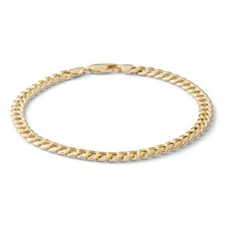 10K Semi-Solid Gold Curb Chain Bracelet - 8.5"