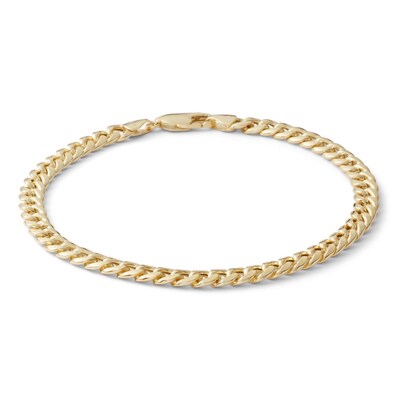 10K Semi-Solid Gold Curb Chain Bracelet - 8.5"
