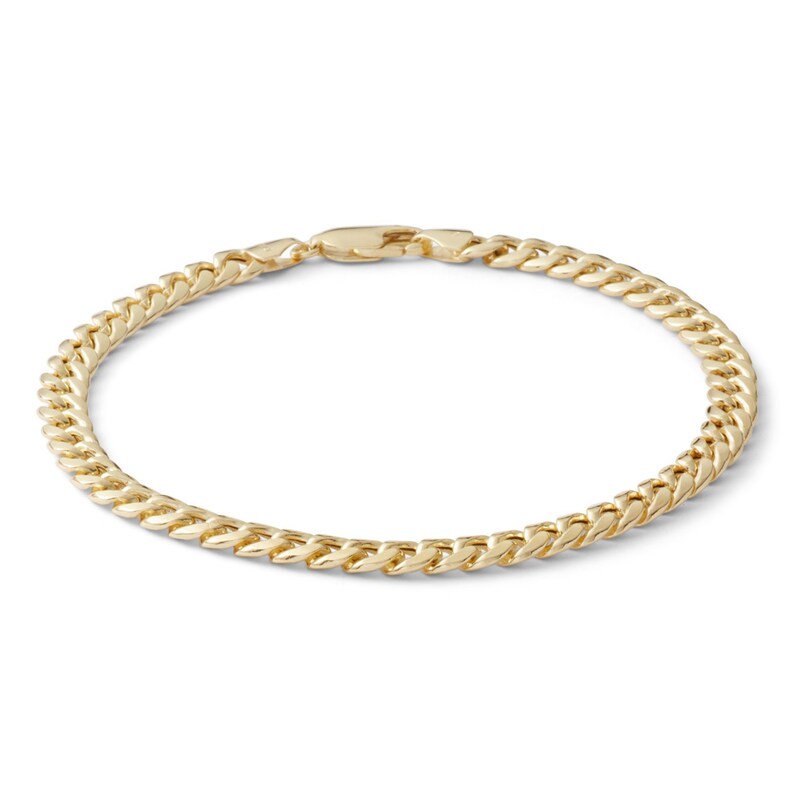 10K Semi-Solid Gold Curb Chain Bracelet - 8.5"