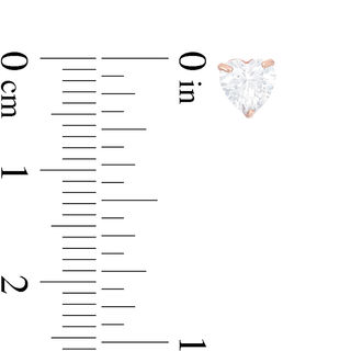 5mm Heart-Shaped Cubic Zirconia Solitaire Stud Earrings in 14K Rose Gold