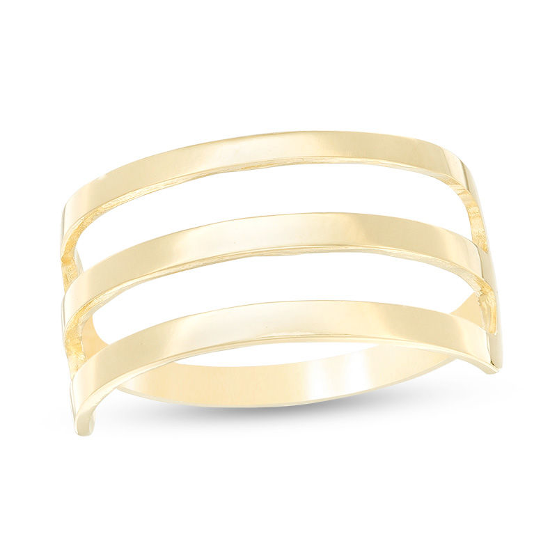 Main Image 1 of Triple Row Ring in 10K Gold - Size 7