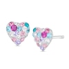 Thumbnail Image 0 of Child's Multi-Color Crystal Heart Stud Earrings in Sterling Silver