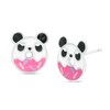 Thumbnail Image 1 of Child's Enamel Panda Donut with Pink Icing and Sprinkles Stud Earrings in Sterling Silver