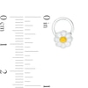 Thumbnail Image 2 of Child's White and Yellow Enamel Flower Open Circle Stud Earrings in Sterling Silver
