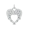 Thumbnail Image 0 of Cubic Zirconia Angel Wings with Heart Cut-Out Necklace Charm in Sterling Silver