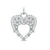 Thumbnail Image 1 of Cubic Zirconia Angel Wings with Heart Cut-Out Necklace Charm in Sterling Silver