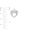 Thumbnail Image 1 of Cubic Zirconia Angel Wings with Heart Cut-Out Necklace Charm in Sterling Silver