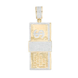 1/2 CT. T.W. Diamond Money Clip Necklace Charm in 10K Gold