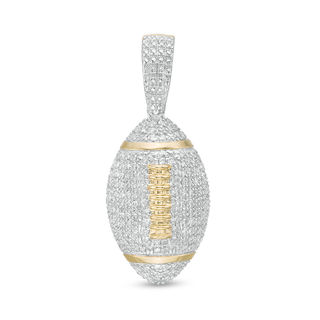 1/2 CT. T.W. Diamond Football Necklace Charm in 10K Gold