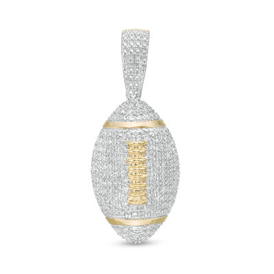 1/2 CT. T.W. Diamond Football Necklace Charm in 10K Gold