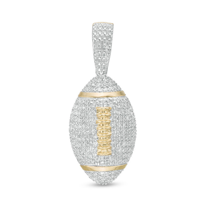 1/2 CT. T.W. Diamond Football Necklace Charm in 10K Gold
