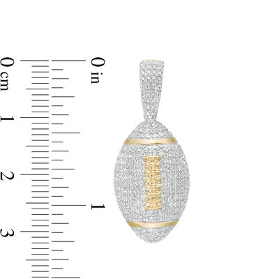 1/2 CT. T.W. Diamond Football Necklace Charm in 10K Gold