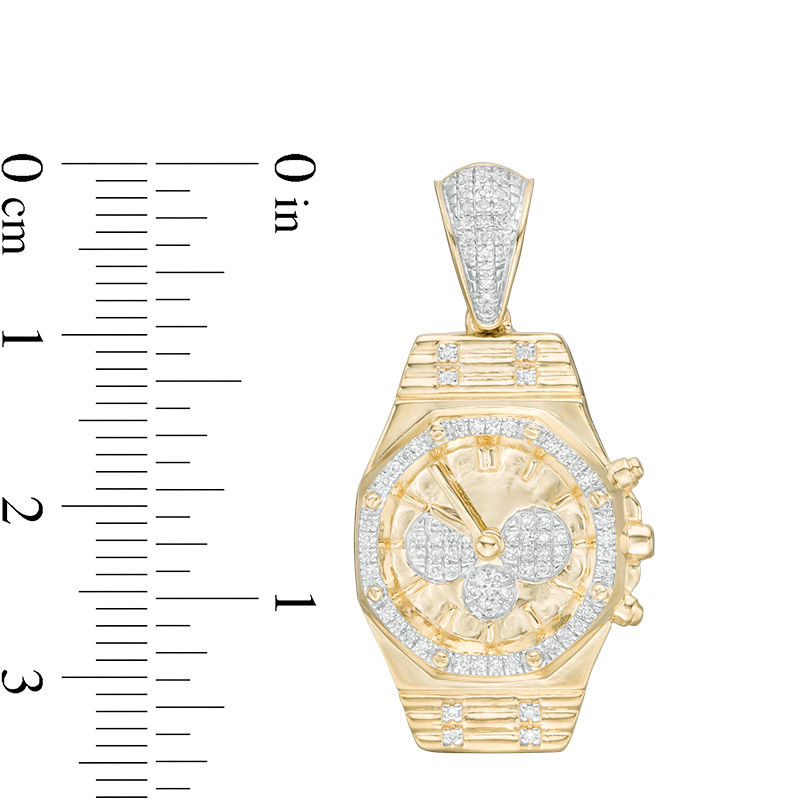 1/5 CT. T.W. Diamond Wrist Watch Necklace Charm in 10K Gold