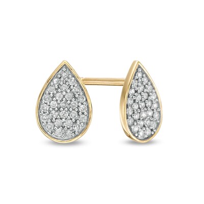 1/8 CT. T.W. Composite Diamond Teardrop Stud Earrings in 10K Gold