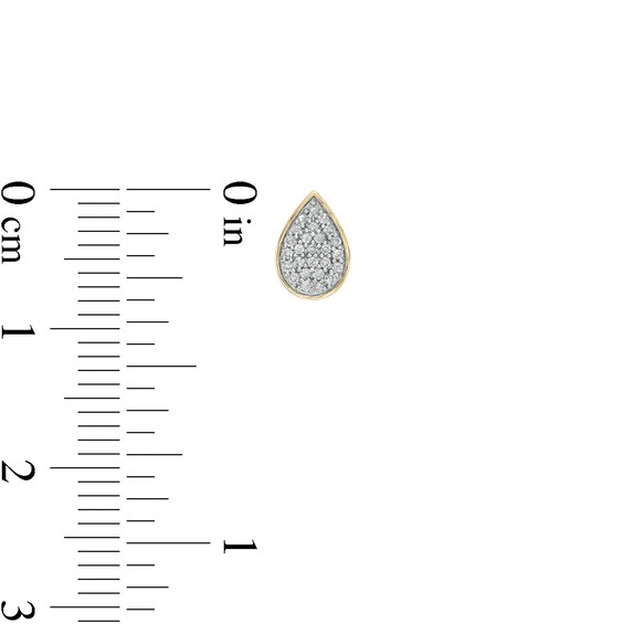 1/8 CT. T.W. Composite Diamond Teardrop Stud Earrings in 10K Gold