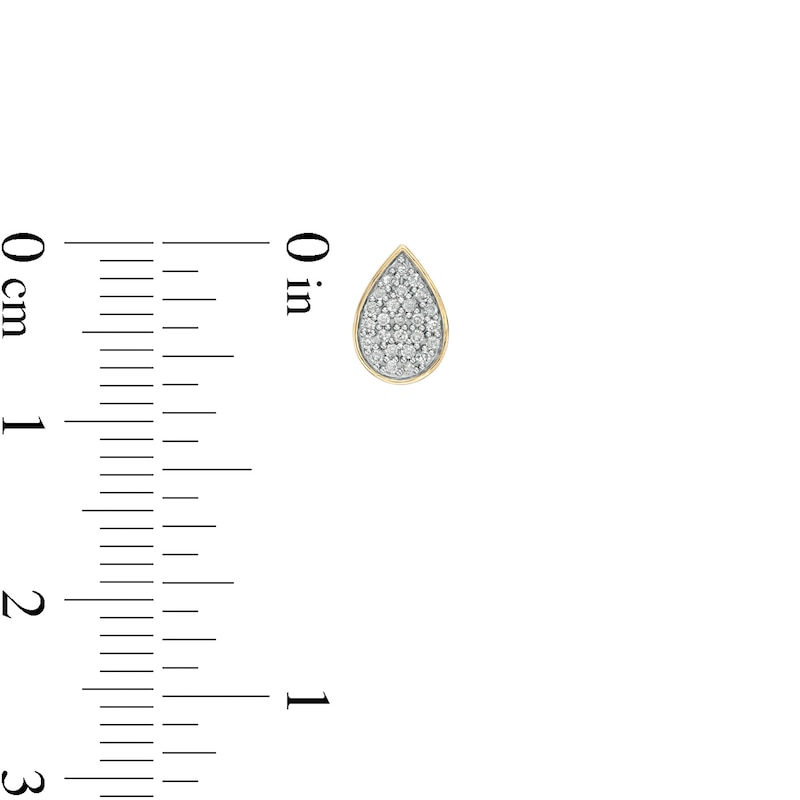 Main Image 2 of 1/8 CT. T.W. Composite Diamond Teardrop Stud Earrings in 10K Gold