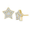 Thumbnail Image 1 of 1/4 CT. T.W. Composite Diamond Frame Star Stud Earrings in 10K Gold
