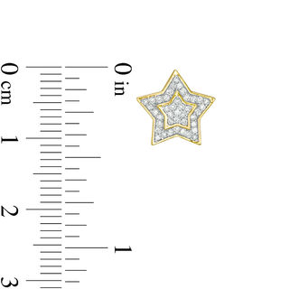 1/4 CT. T.W. Composite Diamond Frame Star Stud Earrings in 10K Gold