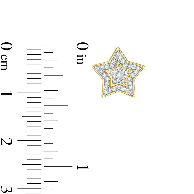 Main Image 2 of 1/4 CT. T.W. Composite Diamond Frame Star Stud Earrings in 10K Gold