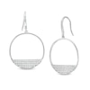 Thumbnail Image 1 of Cubic Zirconia Open Semi-Circle Drop Earrings in Sterling Silver
