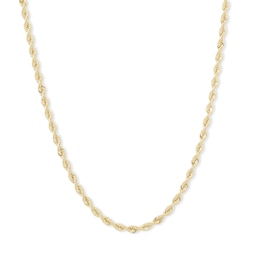 040 Gauge Rope Chain Necklace in 10K Hollow Gold - 22&quot;