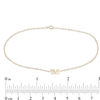 Cubic Zirconia Initial "M" Anklet in 10K Solid Gold - 10"