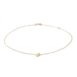 10K Solid Gold CZ &quot;J&quot; Initial Anklet