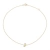 Cubic Zirconia Initial "J" Anklet in 10K Solid Gold - 10"