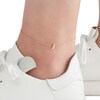 Cubic Zirconia Initial "J" Anklet in 10K Solid Gold - 10"