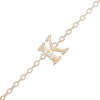 Cubic Zirconia Initial "K" Anklet in 10K Solid Gold - 10"