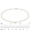 Cubic Zirconia Initial "K" Anklet in 10K Solid Gold - 10"