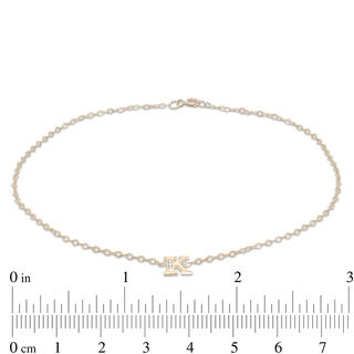 10K Solid Gold CZ "K" Initial Anklet