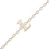 Cubic Zirconia Initial "L" Anklet in 10K Solid Gold - 10"