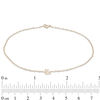 Cubic Zirconia Initial "L" Anklet in 10K Solid Gold - 10"