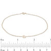 Thumbnail Image 2 of 10K Solid Gold CZ "L" Initial Anklet