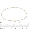 Cubic Zirconia Initial "S" Anklet in 10K Solid Gold - 10"