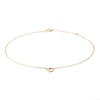 Cubic Zirconia Initial "C" Anklet in 10K Solid Gold - 10"