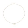 Cubic Zirconia Initial "C" Anklet in 10K Solid Gold - 10"