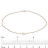 Cubic Zirconia Initial "D" Anklet in 10K Solid Gold - 10"