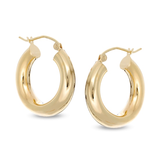 20mm Tube Hoop Earrings in 10K Gold